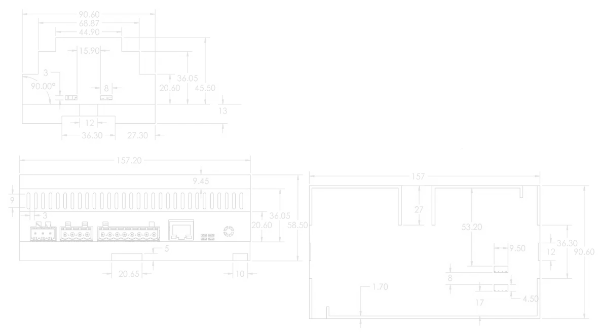 AMS-R3010 RTU Dimensions